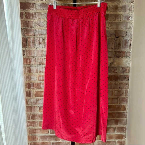 Vintage Red Polka Dot Maxi Skirt -Size 6 -SK11 - Picture 4 of 7